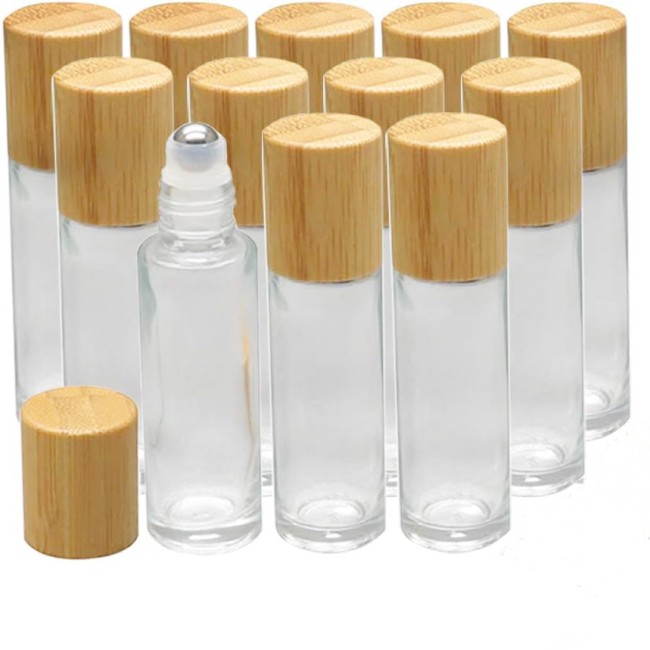 10ml Glass Roll on Bottle Clear Essential Oil Perfume for Cosmetic Use for Serum and Eye Drop Custom Logo Available