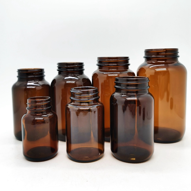 Frost /clear/amber 50ml 100ml 150ml Round Glass Pill Bottles Pharmaceutical Pill Bottle Medicine Capsule Bottles With Screw Cap