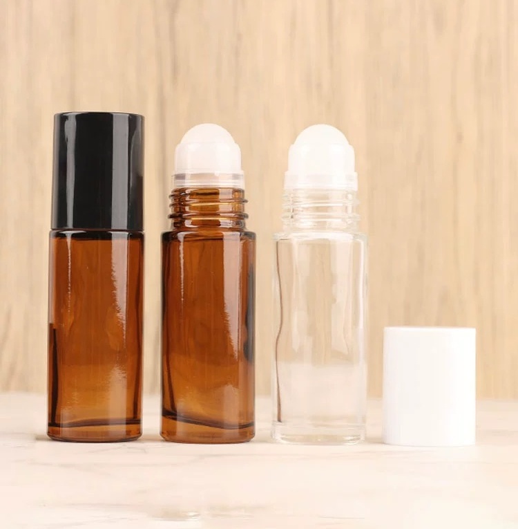 30ml  Glass Roller Bottles Refillable Empty Massage Roll on Bottles Containers With Plastic Cap