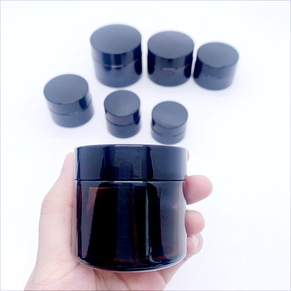 Cosmetic Cream Glass Jar With Silver Lid and Plastic Seal Stock Raw Material for Skin Care Packaging Use With Screw Cap