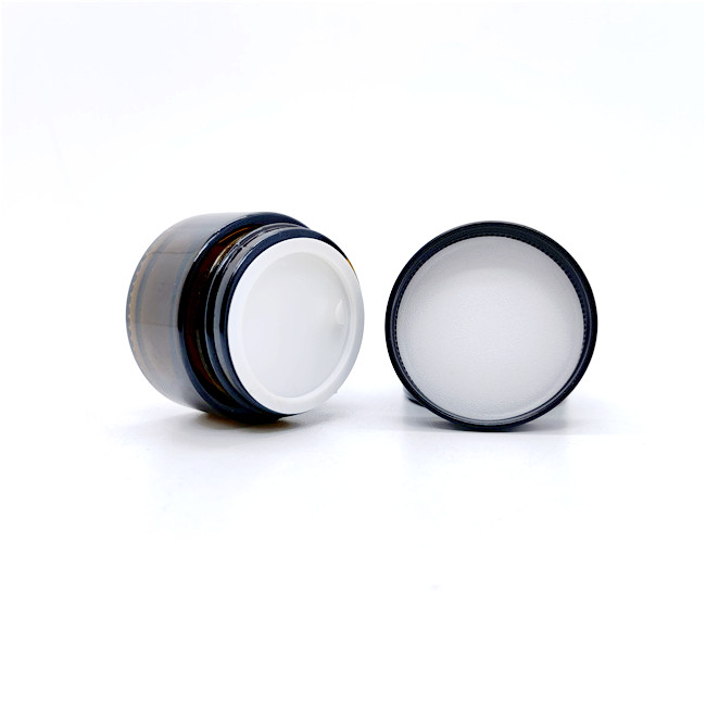 Wholesale 5g 10g 15g 20g 30g 50g 100g White Lid Frosted Glass Cosmetics Jar for Cream Eye Cream Jar With Lids