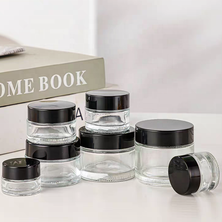 20 30 50 100ml 120ml Clear Glass Straight Sided Cosmetic Cream Jar With Smooth Lids