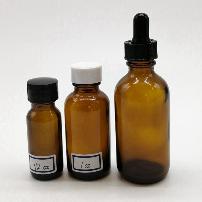 1 oz 30ml Clear Boston Round Glass Bottle With Dropper for Packaging Serum Essential Oil 50ml 100ml Capacity