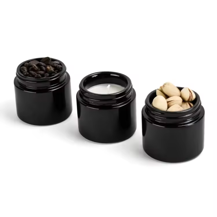 Herb Flower Childproof Jars Smell Proof Glass 8th Cr 3.5g Jar Screw Lid Custom Matte Black Child Resistant Glass Jar