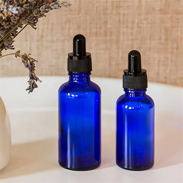 Custom Logo Color Clear Blue Skin Care Serum Essential Oil 5ml 10ml 15ml 30ml 50ml 1oz Glass Dropper Bottle With Packaging Box