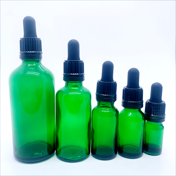 Glass Essential Oil Bottle With  Black NBR Bulbs Dropper Available 5ml 10ml 15ml 20ml 30ml 50ml 100ml Sizes Ribbed Tamp Evident