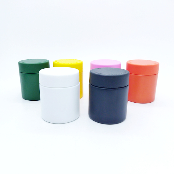 Custom 2oz 3oz 3.5g 4oz 5oz Child Resistant Matte Black Uv Jar Flower Packaging Glass Jar With Black Plastic Screw Lid