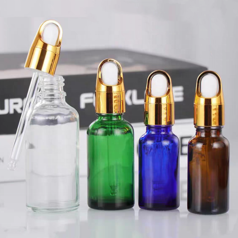 5ml 10ml Glass Clear/amber/Blue 30 Ml 50ml Glass Dropper Bottle Frosted Essential Oil Bottle With Flower Basket Cap