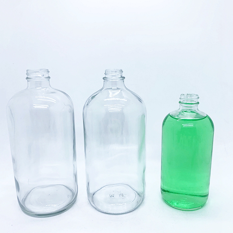 1oz Flint Boston Round Glass Bottle Wholesale