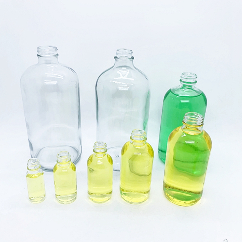 0.2oz 1oz 2oz 4oz 8oz 16oz 32oz Clear boston Round Glass Bottle Factory Price Glass Bottle Glass Jar
