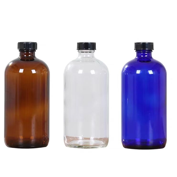 1/2OZ 1OZ 2OZ 4OZ 8OZ 16OZ 32OZ 120ml Frosted clear boston Round Glass Bottle