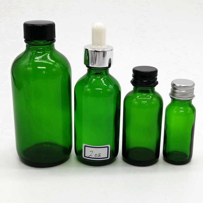 120ml 250ml 500ml 1 Liter Empty Green Blue clear Amber boston Round Glass Bottle 1 oz 4 oz