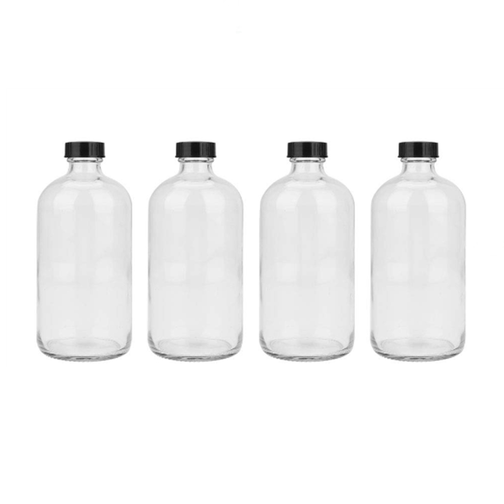 2oz Boston Round Clear Glass Bottles Mini Travel Wellness Shot Glass Bottles for Juice,Liquor,Ginger Shots  Coffee 2 oz
