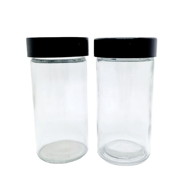New Arrival Wide Mouth 8 oz 16 oz Glass Jar With Child Resistant Cap Lid Glass Bottle Child Proof Jar Child Proof Container