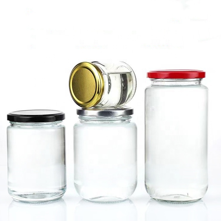 Wide Mouth Glass Mason Jars 150ml 250ml 380ml 500ml 750ml 1000ml 32oz Storage Jar Containers With Metal Lid for Pickle Jam Honey