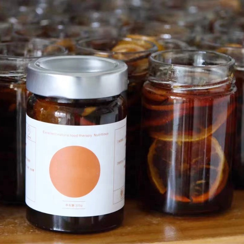 Stock Glass Ergo Jar Honey Jar Glass Jam Jars With Black Deep Twist Off Caps 106ML 212ML 314ML 500ML