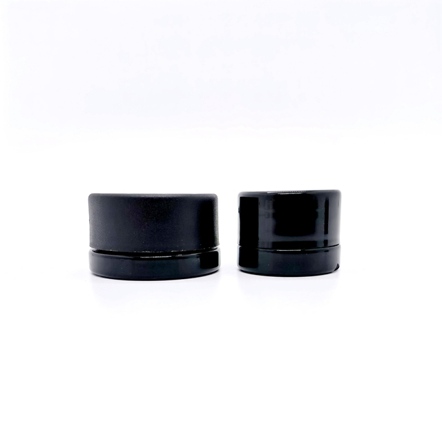 5ml 5g Small Glass  Screw Seal Tight Cr Glass Jar Extracts Concentrate Container With Black Lid