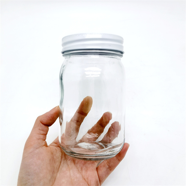 Wholesale clear Round Wide Mouth Mason Jars 30ml 1oz Glass Baby Baller Jar With White Metal Closure for Concentrate , Flower