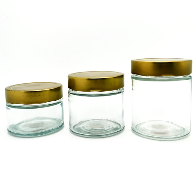 Unique Design 106ml 212ml 314ml 450ml 730ml Honey Glass Ergo Jars for Honey Jam Jelly Storage