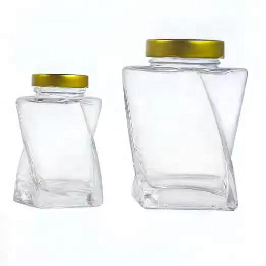 Thickened Honey Glass Jar Jam 500g High-quality Honey Bottle Twist Crystal White Glass Sealed Jar