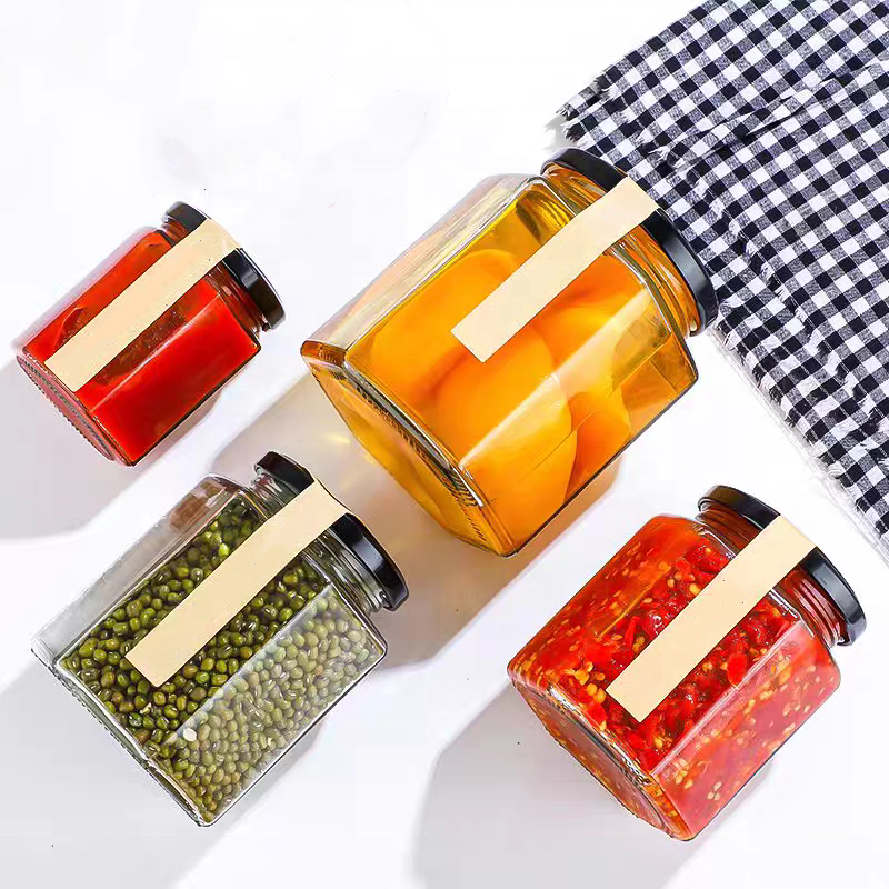 In Stock 180ml Cylinder Honey Glass Jar 380ml Glass Bottle for Jam Chili Sauce