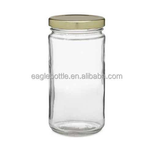 Factory Price  Empty 4oz 6oz 8oz 250ml Tall Cylinder Paragon Food Glass Jar With Plastic Lid for Jam Food Honey