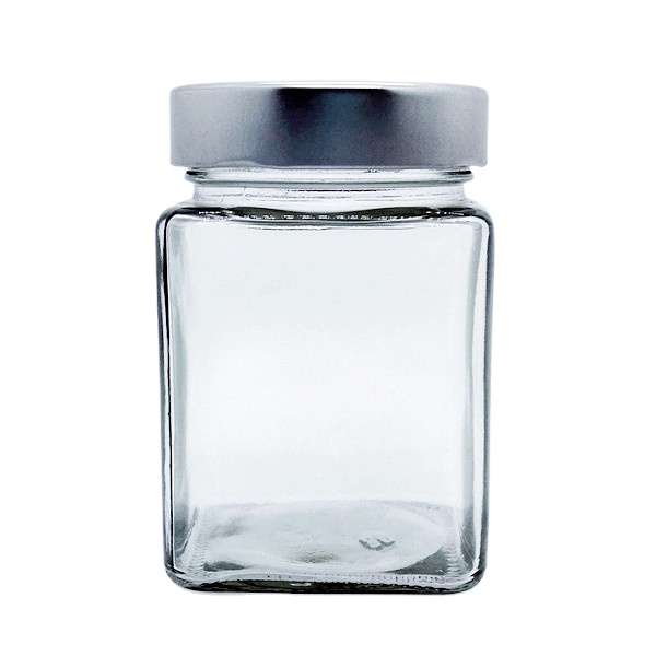 Factory Food Packaging Jars Wholesale Square Shape Glass Jar With Deep Twist off Lid Factory