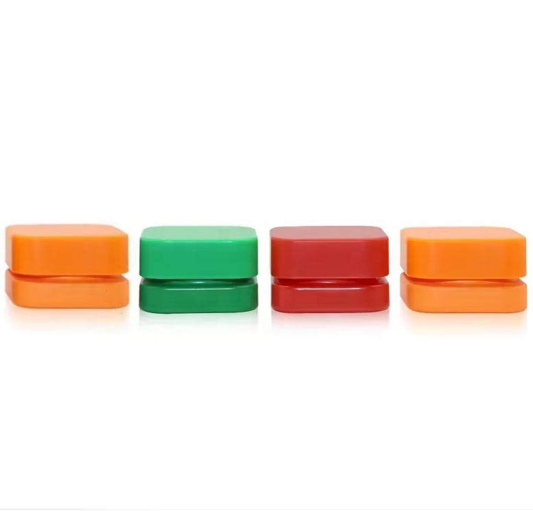 Custom Square Glass Concentrate Container Jar 3ml 5ml 7ml 9ml 15ml  Child-Proof Wax  Round Extract Oil Glass Jars with Lid