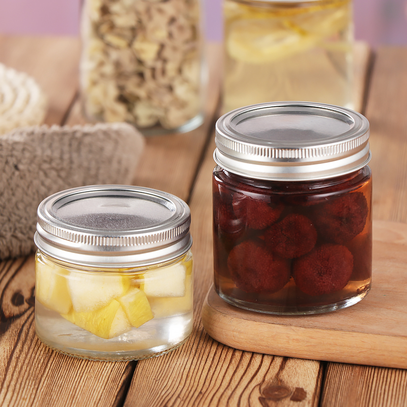 100ml- 1000ml Empty Round Airtight Recyclable Hermetic Pickle Canned Jam Food Glass Container Storage Jar With Metal Lid