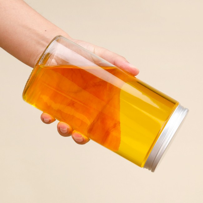 Manufacturer 200ml 390ml 500ml 770ml Wide Mouth Straight Sided Glass Jars With Aluminum Lid