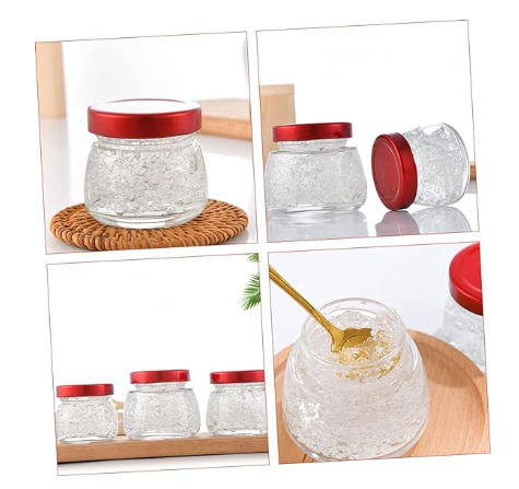 Clear Mini Round Bird Nest Glass Jar 50ml 75ml Caviar Sauce Recycled Bird Nest Glass Bottle Nest Packing Glass Bottle With Lid