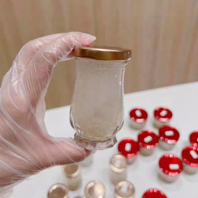 High Quality 50ml Bird's Nest Glass Jar With Metal Lid Screen Printed 75ml Volume Honey Bird's Nest Split Bottle