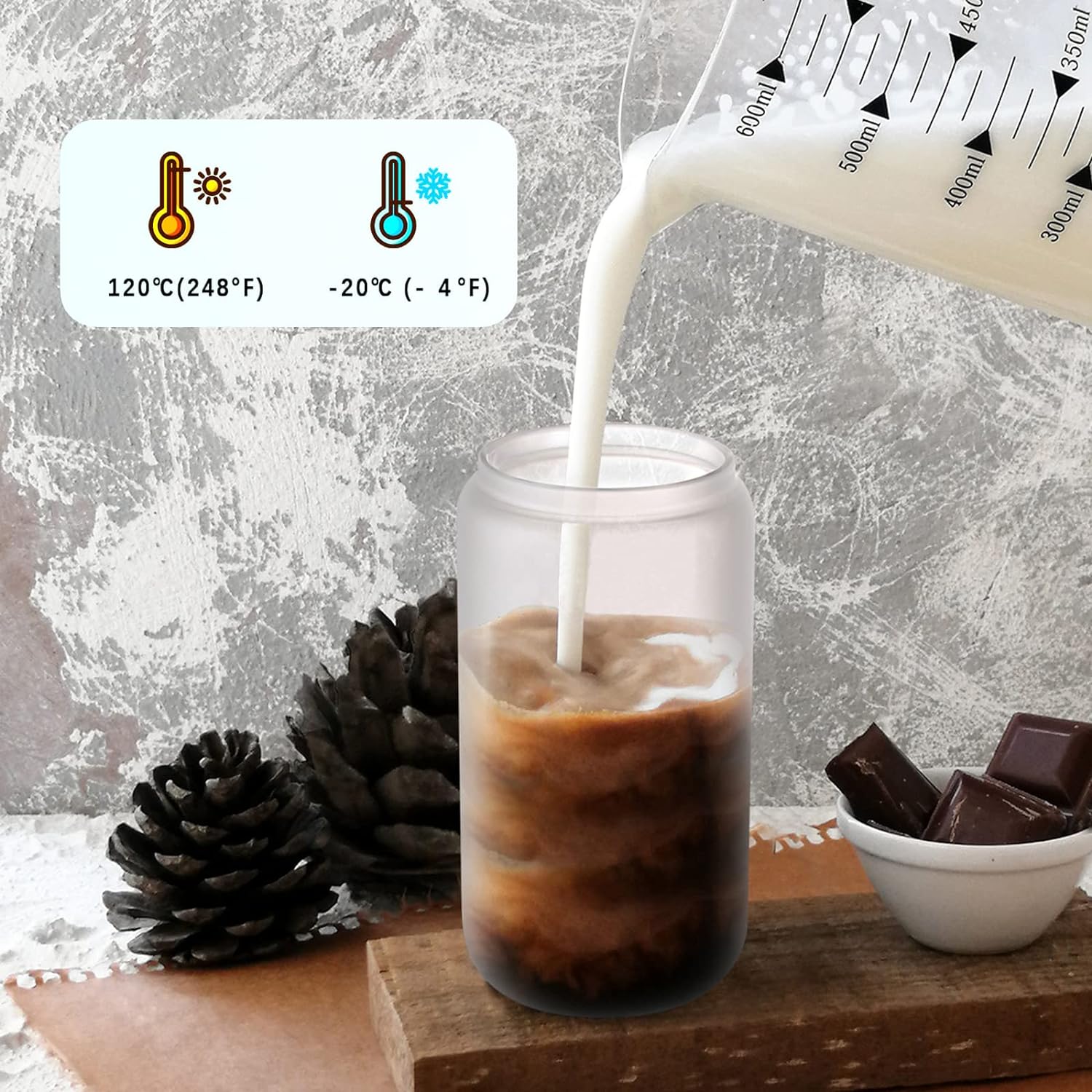 Glass Drinking Cup With Straw Glass Frosted Beer Can With Lid 16oz Sublimation Glass Frosted Beer Mugs Beer Can