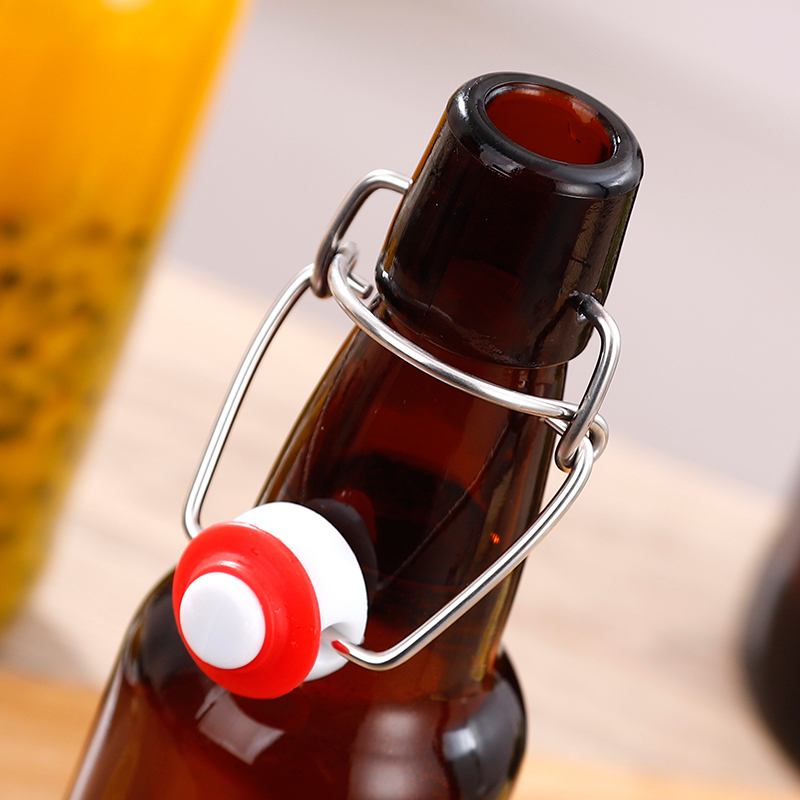 Wholesale Price Glass Bottle Jars Beverage Bottles With Colorful Swing Top 150ml 500ml 750ml glass jar glass bottle