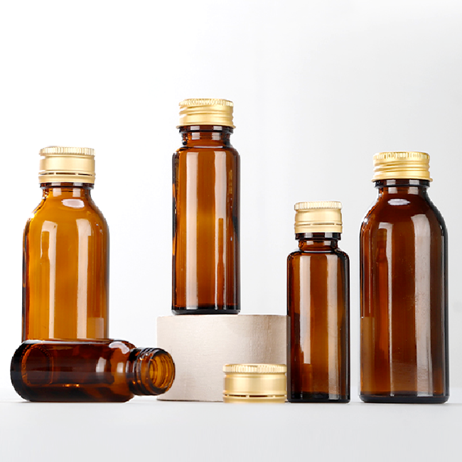 Straight Sided Tawny Dark Brown Glass Bottles 20ml 30ml 50 ml Glass Syrup Bottles With Tamper-Evident Cap