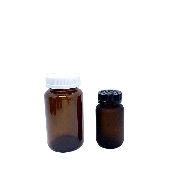 Wholesale 300ml Amber Capsule Glass Jar With Child-Proof Lid 100ml Medicine Containers for Pills Vitamins Food Supplements Drugs