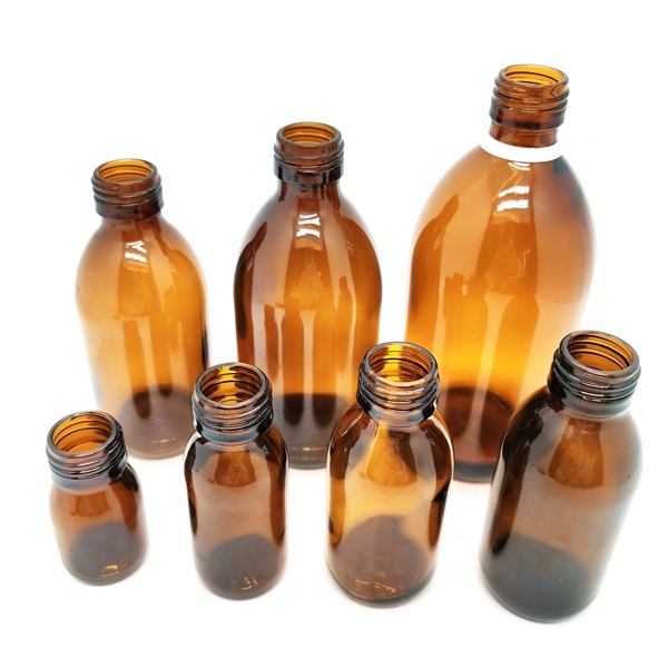 Factory-Made Amber Glass Bottles with Screw Lids for Medicine Vials Powder Reagents Containers Chemical Use