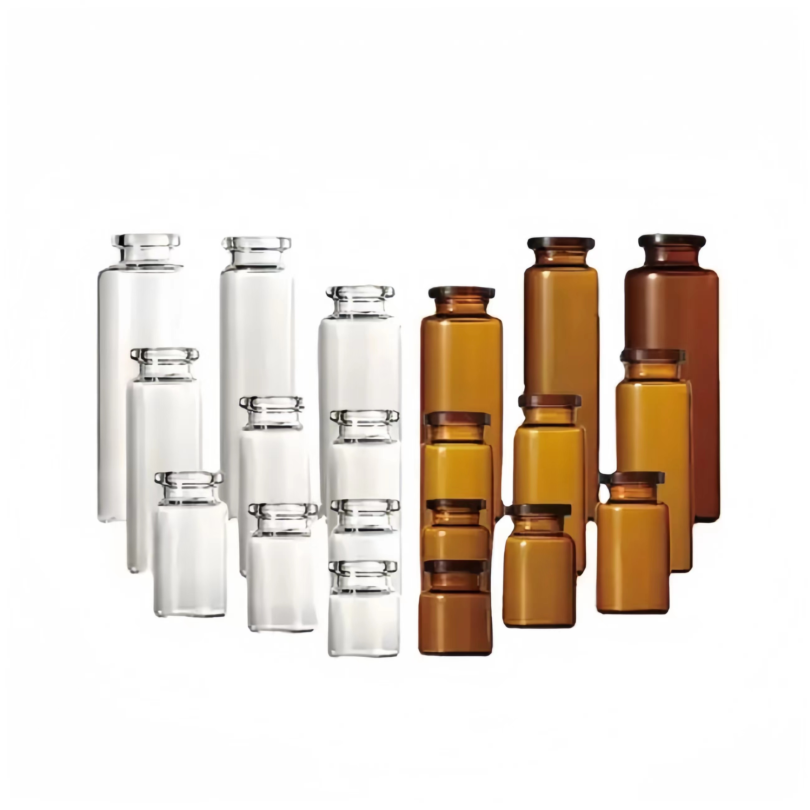 Customizable 5ml-20ml Round Pharmaceutical Glass Vials With Cap and Rubber Stopper Hot Stamping Surface Packaged With Logo