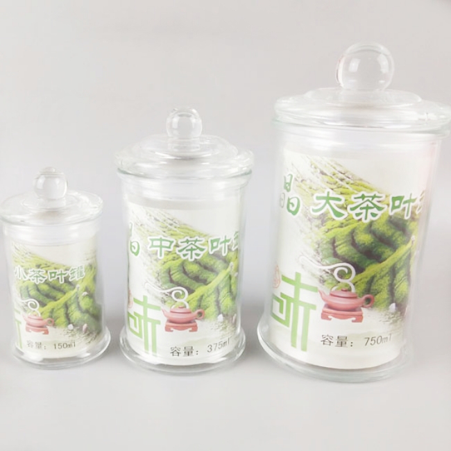 High Quality Airtight Clear Glass Storage Jars Factory Screen Printing 4oz 150ml 375ml 730ml Sizes Kitchen Use Spice Powdered