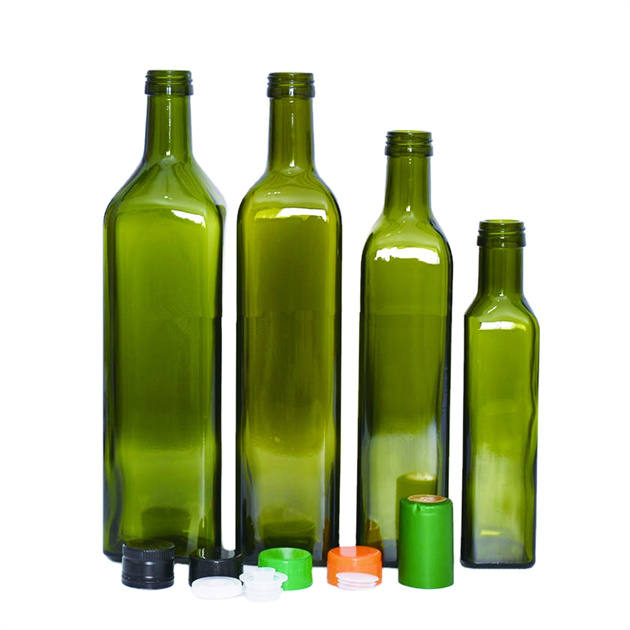 Bulk Round Dark Green 125ml Empty Glass Bottle for Olive Oil Dorica Cooking Oil Bottles Glass Jar Glass Bottle