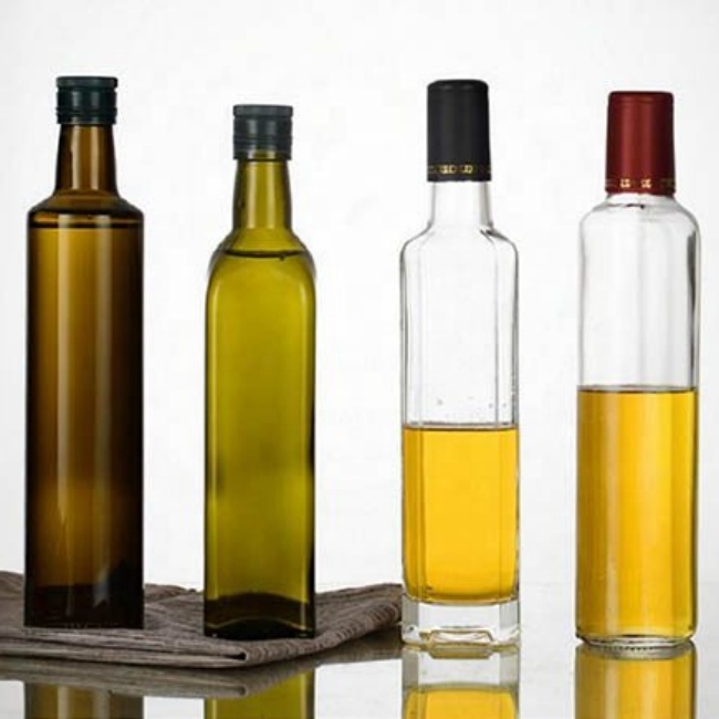 100ml 250ml 500ml 750ml 1000ml Glass Clear Amber Green Olive Oil Bottles Round and Square Shape Cooking Oil Bottles