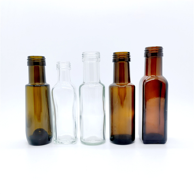 100ml 150ml 250ml 500ml 750ml 1000ml Clear Green Square Glass Olive Oil Bottle With Screw Cap