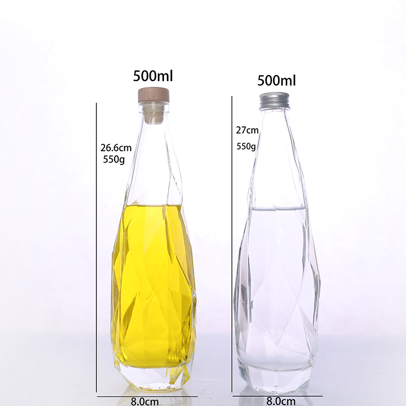 700ml 750ml Recyclable Nordic Empty Rum Whisky Vodka Spirit Glass Liquor Bottle With Cork for Liquor Whiskey 100ml 375ml 1L