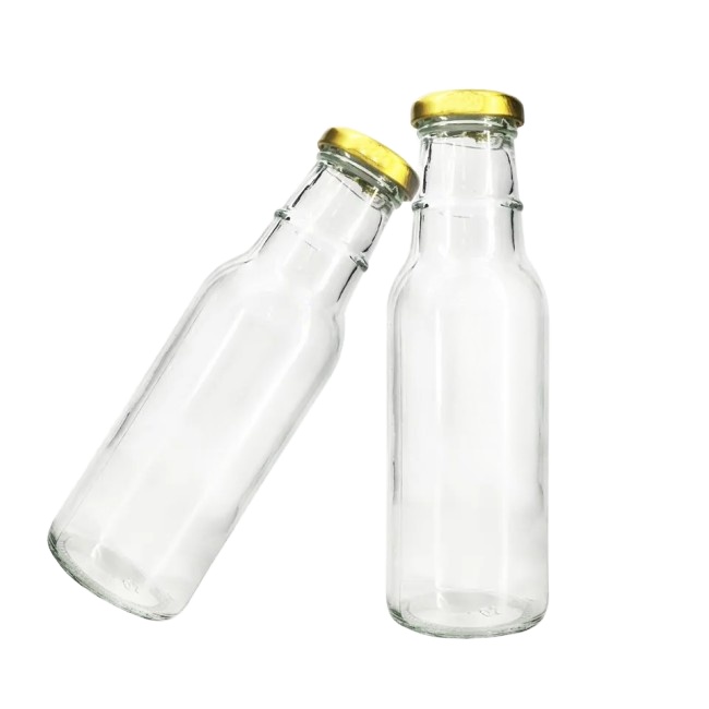 Wide Mouth Clear 12 oz 8 oz Empty Decorative Chili Glaas Bottle BBQ 500ml Hot Sauce Pepper Dressings Glass Bottles