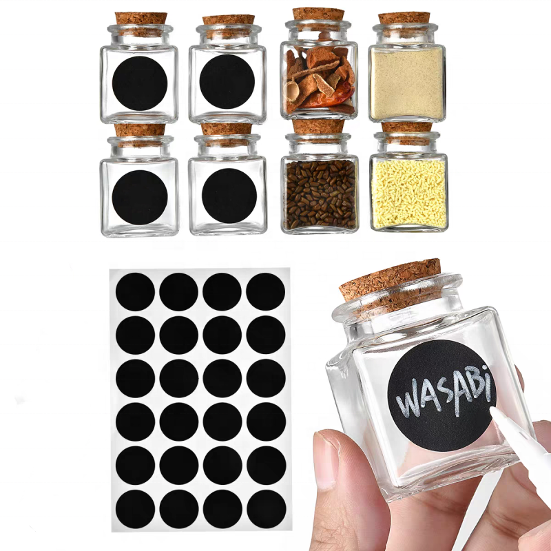50ml 1.7 Oz Mini Square Glass Favor Jar With Cork Stopper Sea Salt Packing Jar