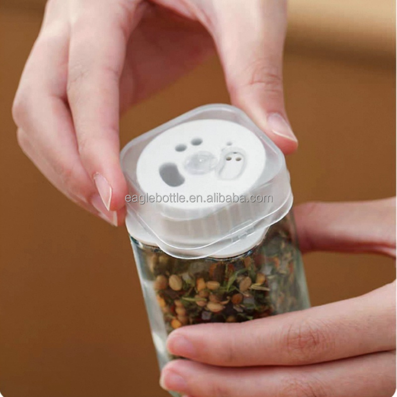 4oz 120ml Empty Small Fridge Magnetic Square Spice Dispenser Jars Seasoning Bottles Containers Salt Shaker for Spices
