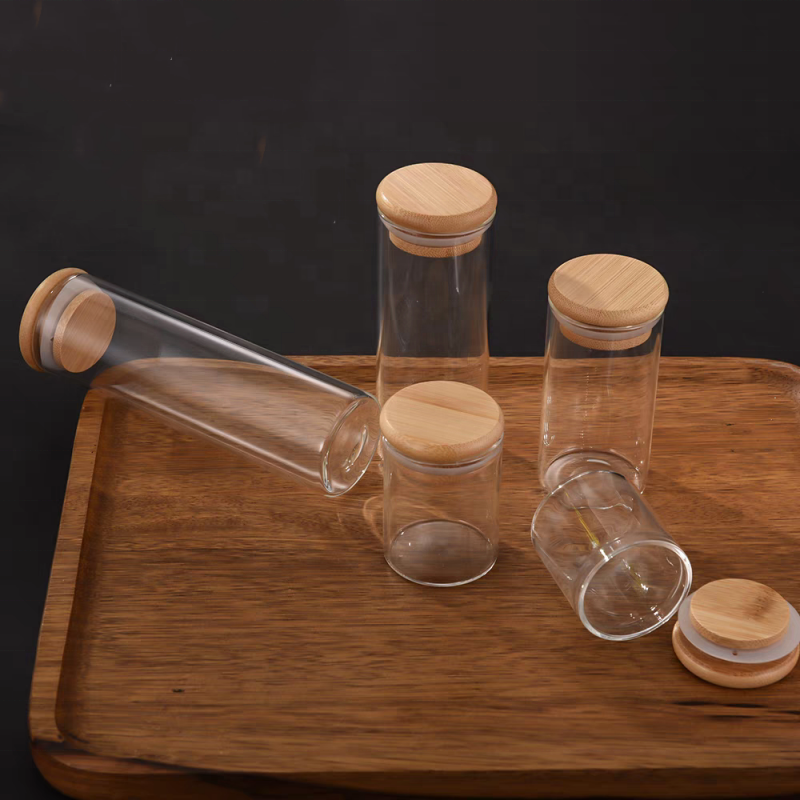 2 Oz 37 Mm Airtight Wood Cap Packing Tube Glass Test Tube Flat Bottom Food Grade Glass Vial Glass Oem Manufacture