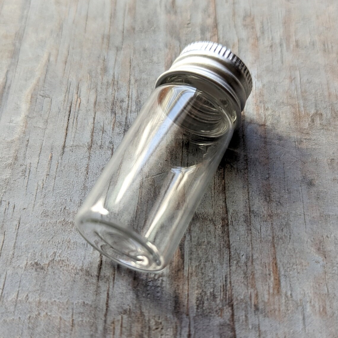 Small DIY Glass Bottle with Screw Top Lid Handmade Glass Vial