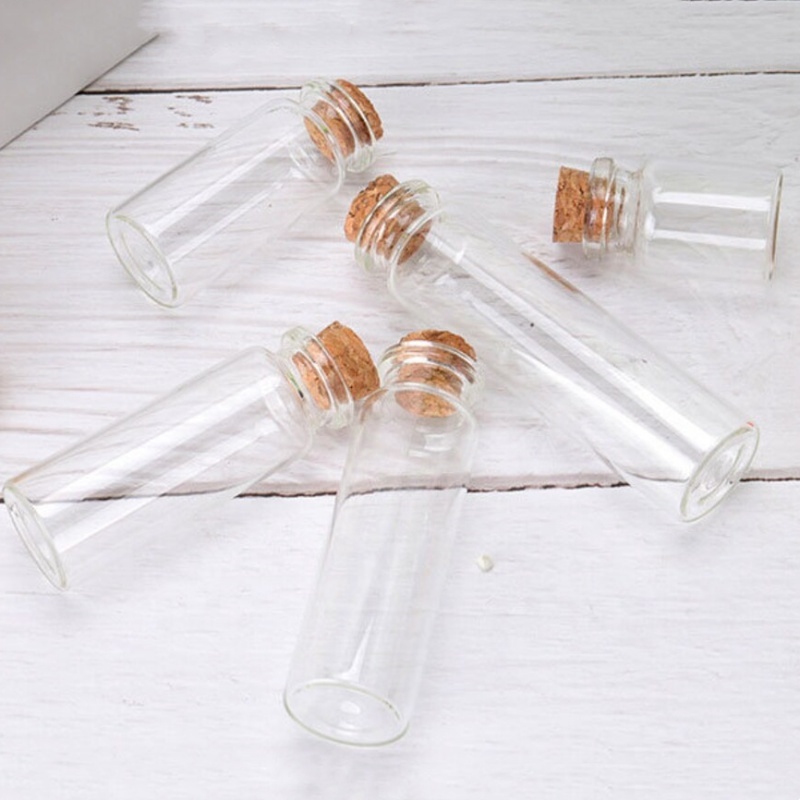 Glass Bottles W/Cork or Metal Screw Lid | 5-10-15-20-25ML BULK Empty Quality Clear Small Vials for Tea's, Spices, Oils, Potions