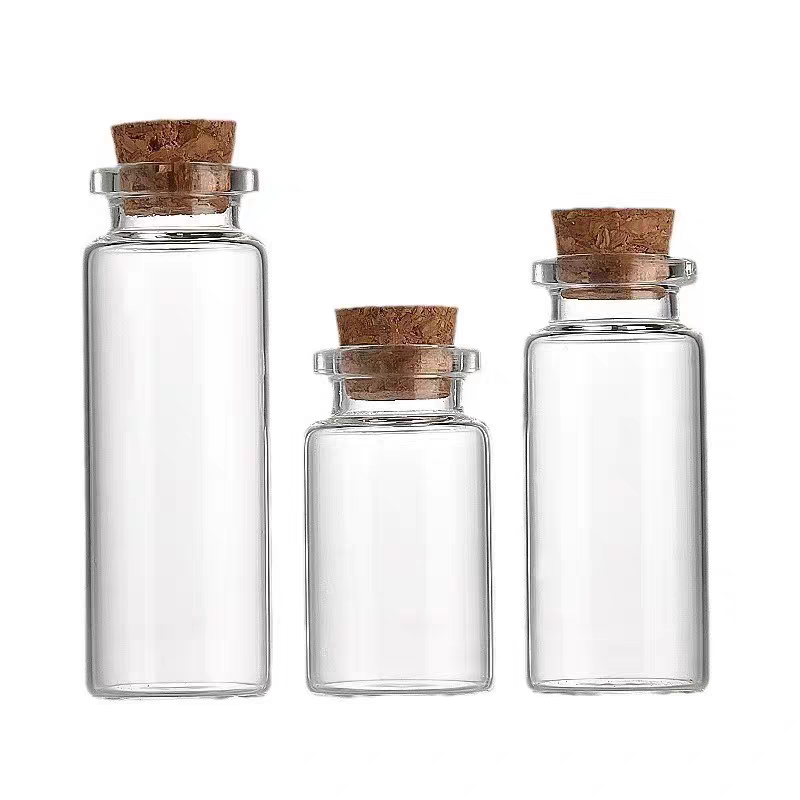 Hot Sale 30mm Clear Borosilicate Glass Decorative Mini Glass Wishing Bottle Saffron Glass Vial With Cork